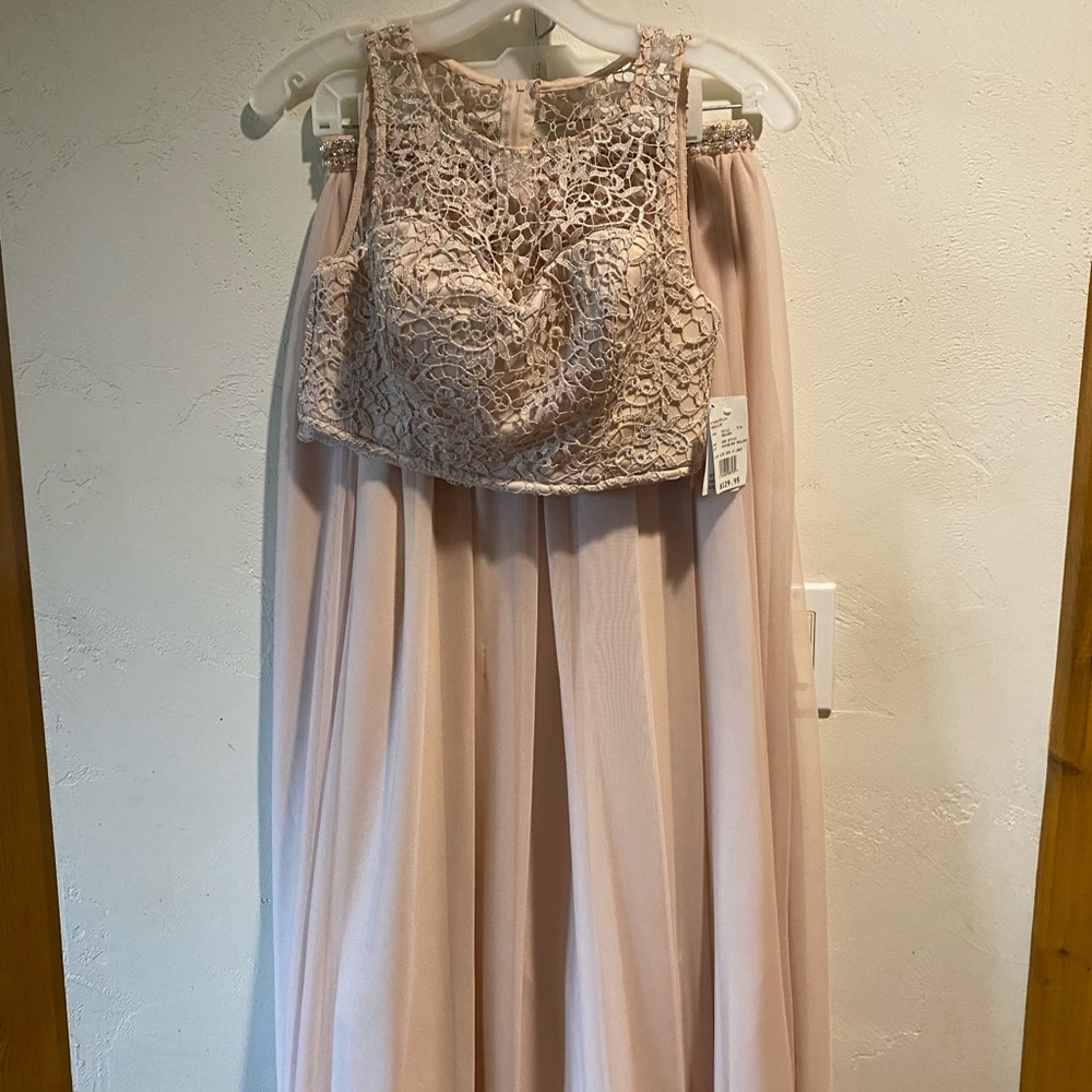 David’s Bridal small pink prom dress.
